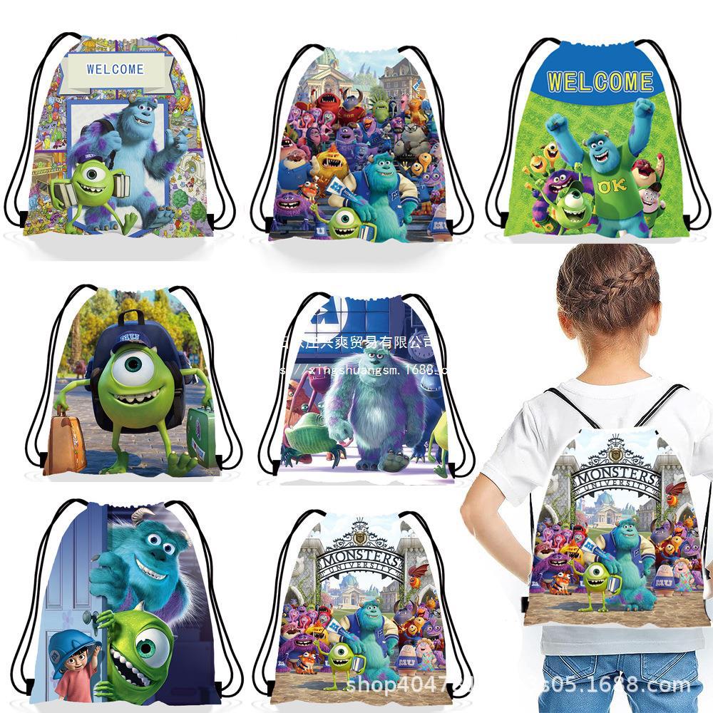 怪兽大学束口袋怪兽大学儿童生日派对抽绳双肩背包袋便携收纳袋子