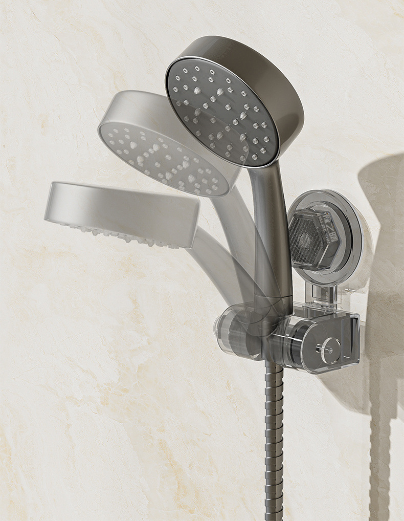 Universal suction cup showerhead bracket, a no-drilling fixation wonder, adjustable showerhead base, mobile for household use undefined