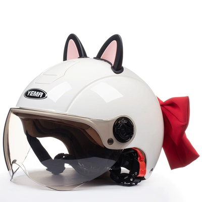 and Women's Four Seasons Universal — Motosiklet dəbilqələri - one-size-fits-all-pure-white-black-pink-butterfly-w-comes-with-warm-ear-protection-removable