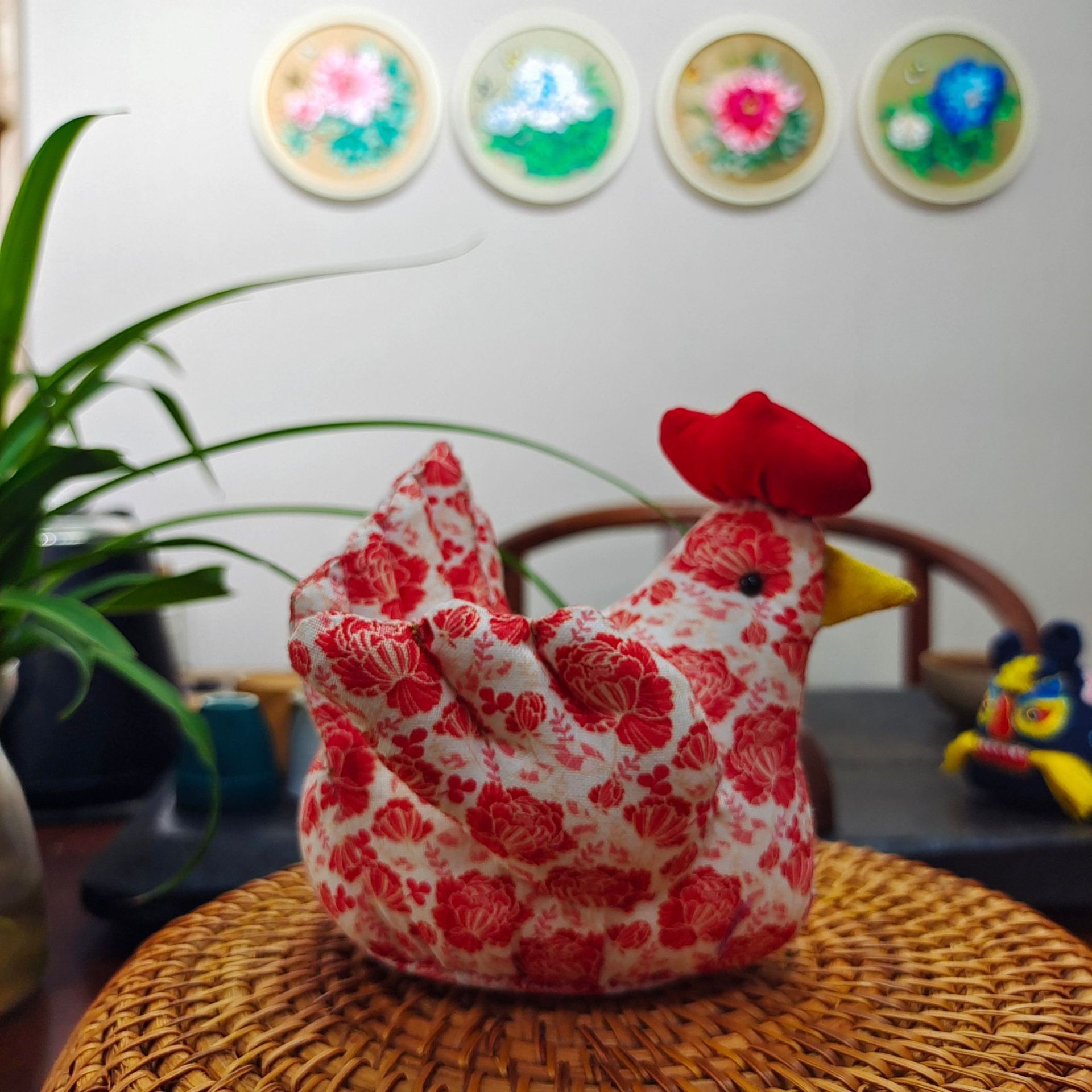 Patchwork DIY bordado material hecho a mano paquete impreso tela de algodón principiante almacenamiento cesta patchwork muñeca pollo