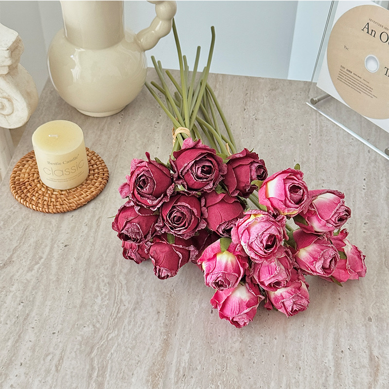 Flores simuladas de rosa de Angola decoración de bodas flor falsa rosa mano ramo de flores accesorios de fotos