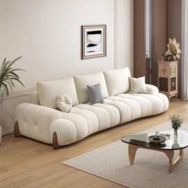 日式小户型客厅科技布单双三人沙发组合设计师猫抓布直排简约家具