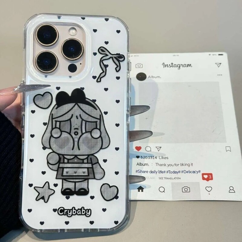 Crying Baby Suitable for Samsung S23Fe Phone Case S26Ultra/S24Plus/S21 Double Layer 3 Apple 17Promax