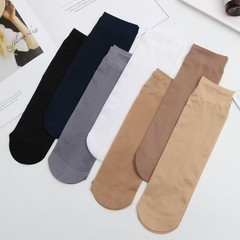 批發春夏秋款男絲襪透氣休閒商務襪加長加厚鋼絲襪純色中筒女襪子