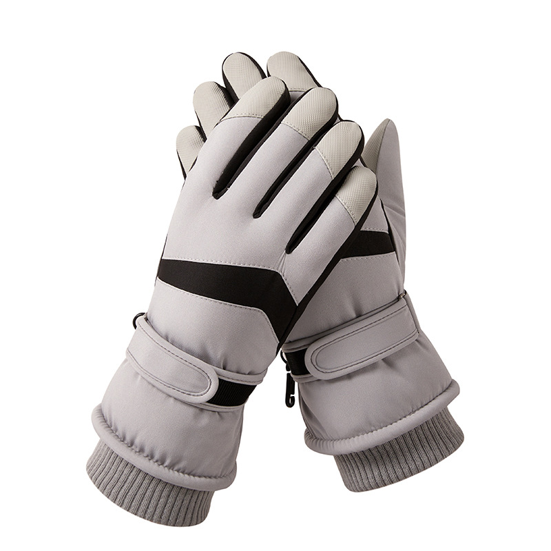 Men's and women's ski gloves winter outdoor riding electric bike with wool thickened anti-cold wind anti-water touch screen protective warm gloves_voghion.com