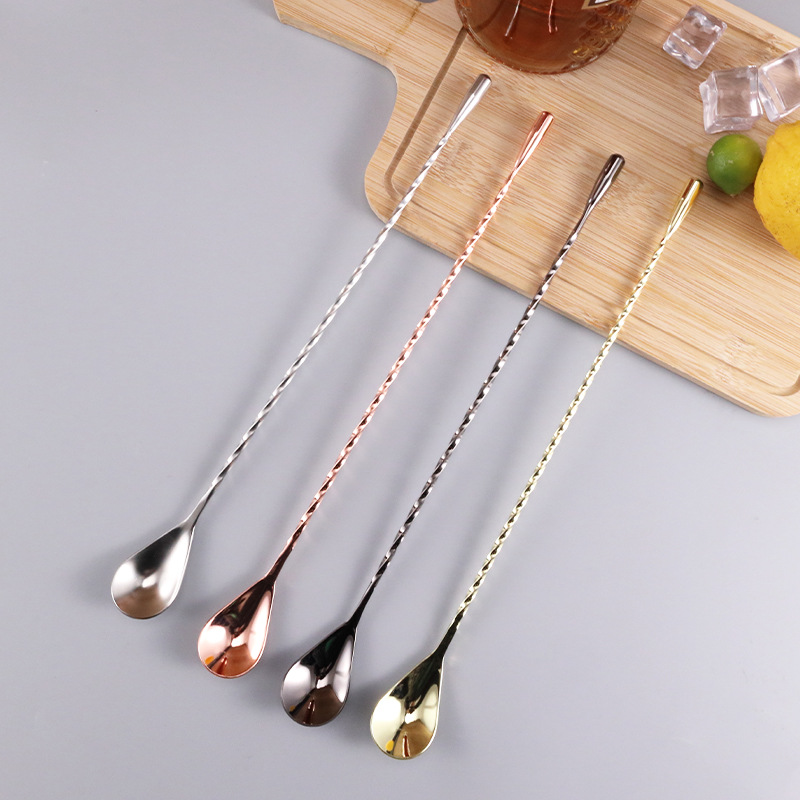 cocktail spoon stainless steel drop-shaped for a tea shop