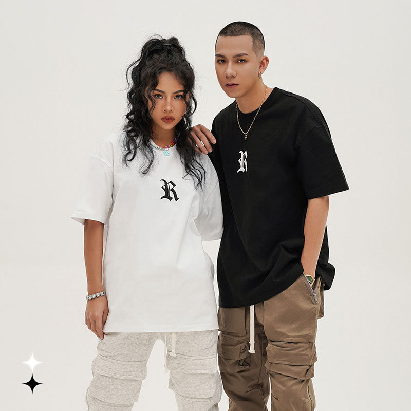 2026 Creative Men's Clothing Painting Print T-Shirt 2026 Spring and Summer New Fashion Brand Style 230g Pure Cotton Short-Sleeved Men and Women