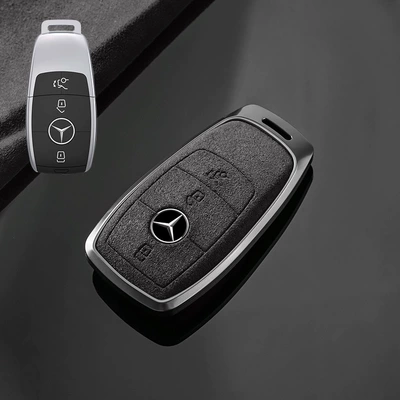For Mercedes-Benz e300l key Car key bag - no-specifications-mercedes-benz-b-tarnish-aluminum-alloy-cement-ash-suede-single-shell