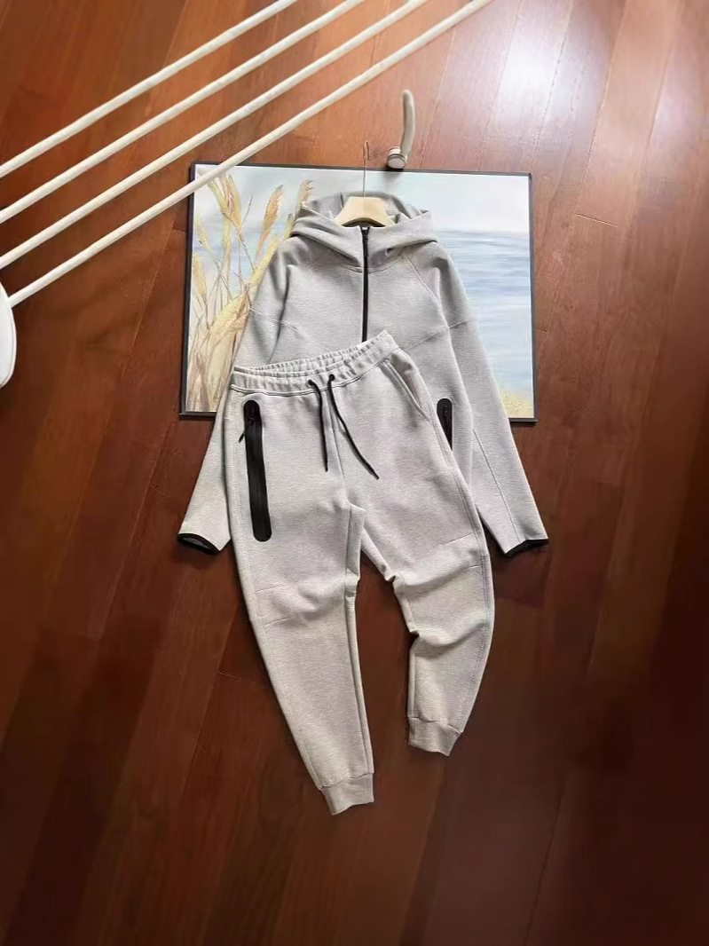 2025 primavera deportes casuales multicolores capa de aire algodón encapuchado hombre 922 abrigo y 002 juego de pantalones