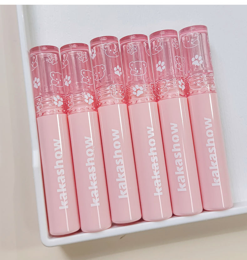 kakashow Bubble Bear Lip Gloss matte, velvet, red lip, honey clay, pure to look fair, not easy to stick to cup lip gloss undefined
