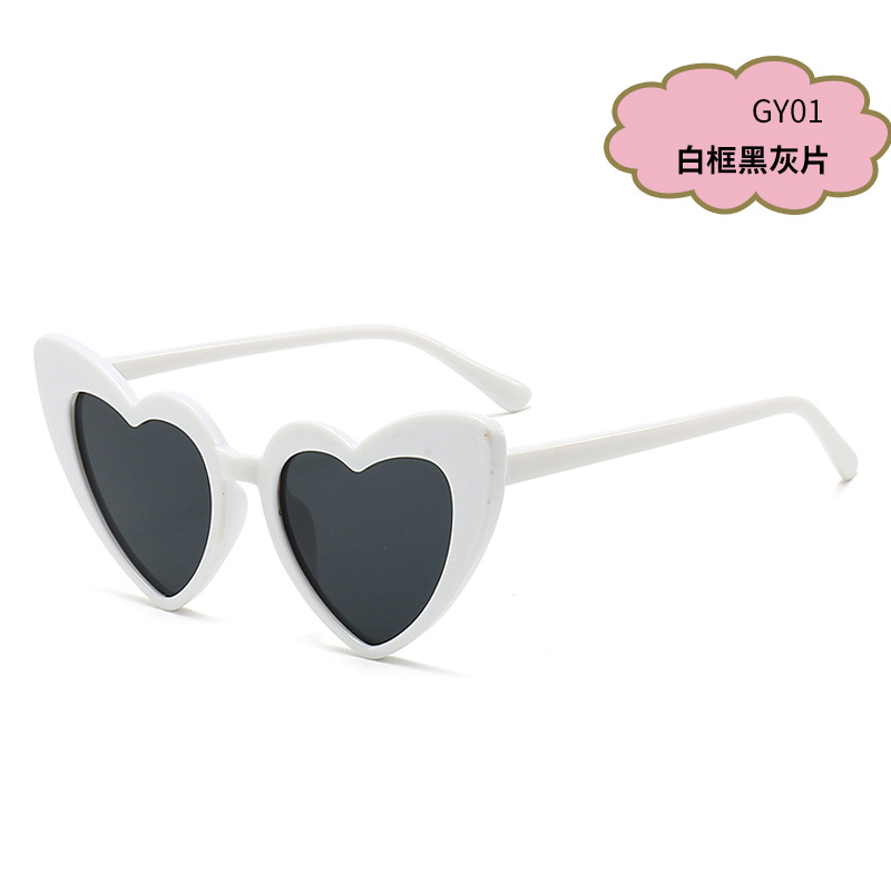 Gafas de sol infantiles en forma de corazón, marco de PC y lente de AC, protección UV400, para protección solar y viajes