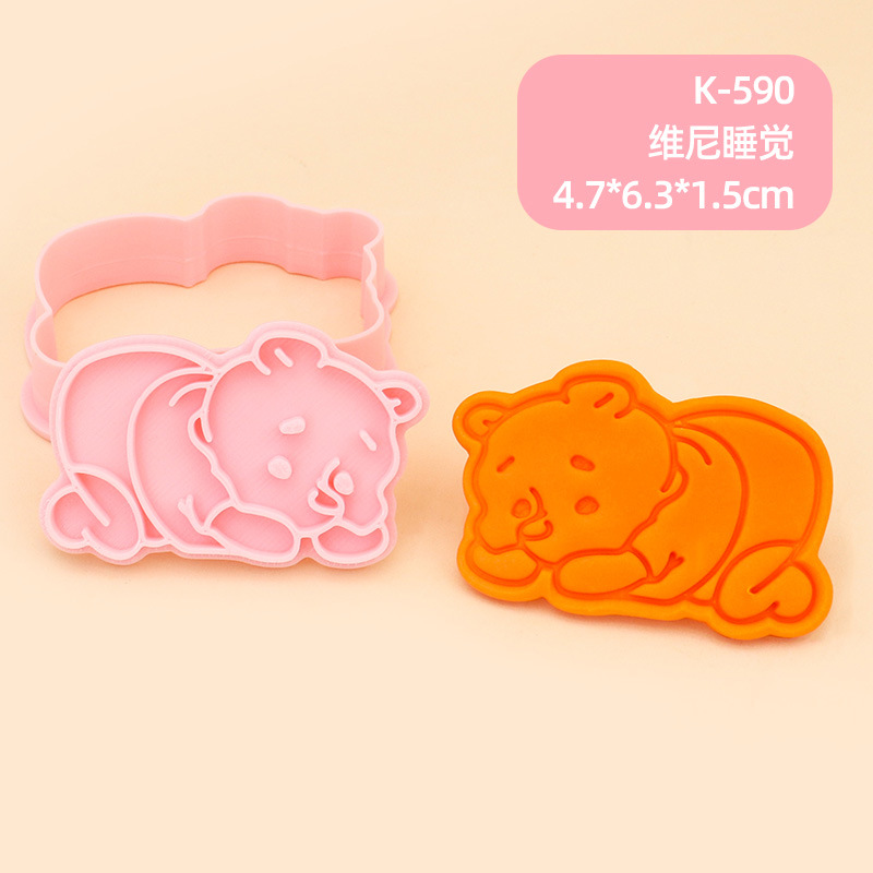Molde para Galletas de Winnie the Pooh, Molde para Hornear de Fondant con Diseño 3D de Dibujos Animados, Molde para Decoración de Pasteles para Hacer en Casa