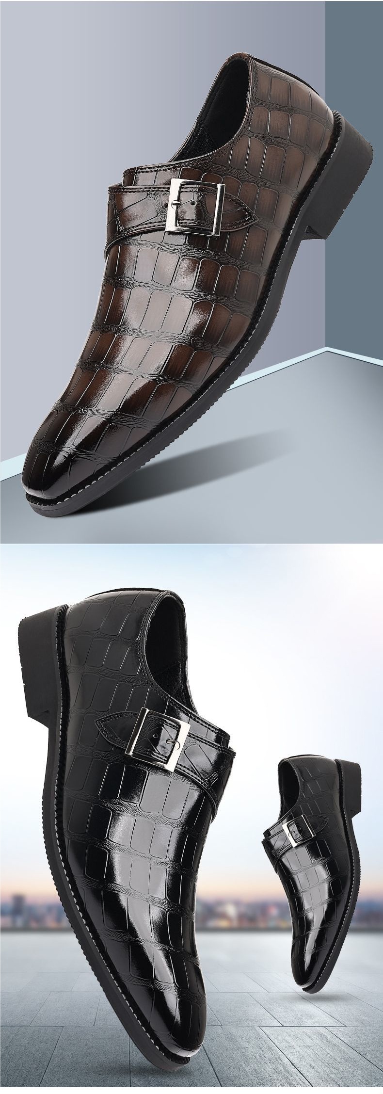 ShoeVault Formal Derby European And American 2025 New Business Casual Leather Men's British Pointed Toe Slip-On Gentleman Large_voghion.com