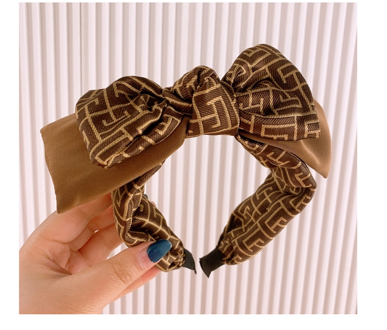 Double-layer Color  Big Bow Abstract Printing Character Headband display picture 15