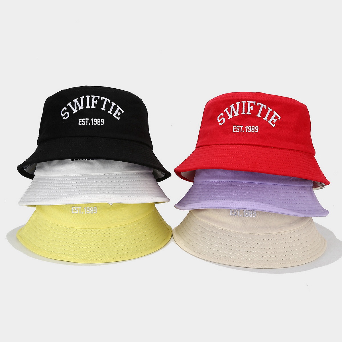 Nueva SWIFTIE bordado sombrero de pescador de verano moda fanáticos sombrero pareja sombrero de bañera solar transpirable