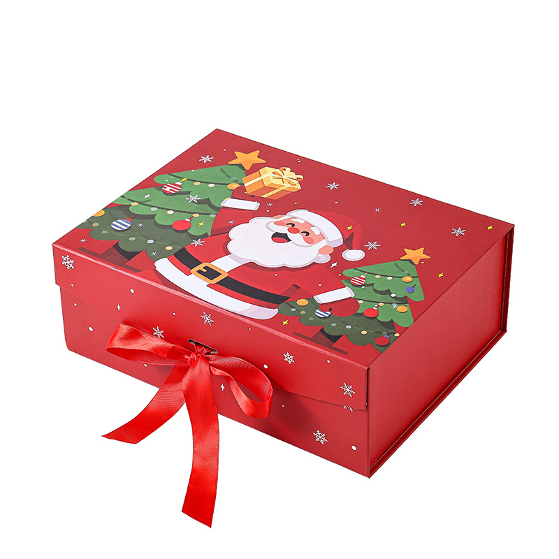Caja de regalo de Navidad explosiva de Amazon Caja de embalaje de regalo de Navidad Caja de regalo de succión magnética de lazo de una pieza al por mayor