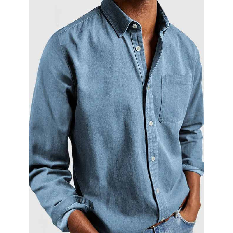 2026 Autumn/Winter New European and American Men's Loose Casual Washed Cotton Button-Down Long-Sleeve Shirt 2026 Autumn/Winter New European and American Men's Loose Casual Washed Cotton Button-Down Long-Sleeve Shirt