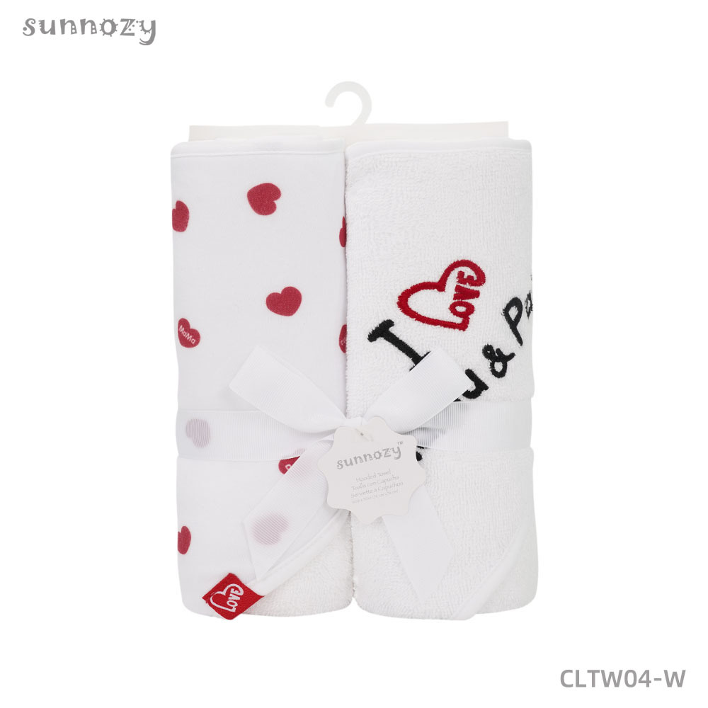 Sunnozy Europeins bebés bebés 100% algodón 2 toallas de baño con capas toallas de baño