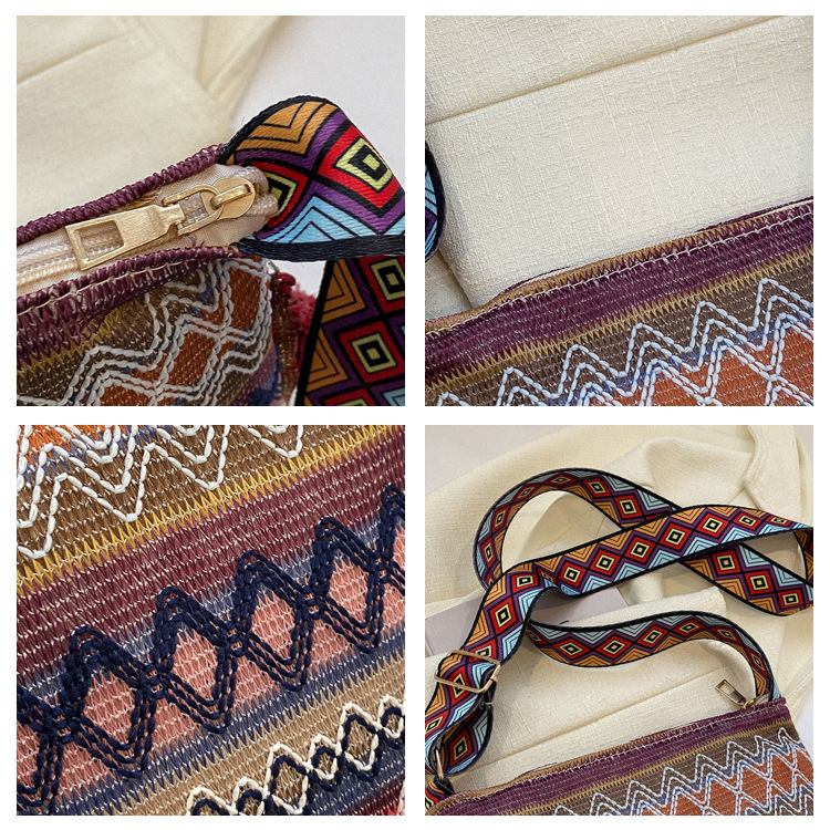 Women's Medium Special Geometric Ethnic Style Tassel Zipper Crossbody Bag display picture 3