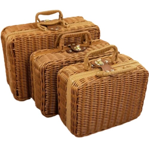 Imitation rattan suitcase, retro storage luggage woven box, gift box, rattan box, rattan box, Christmas gift box