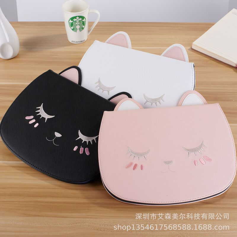 Applicable to 2020 New 10.2-inch iPadmini6 leather case cartoon protective cover cat face 2018 new ipadair2