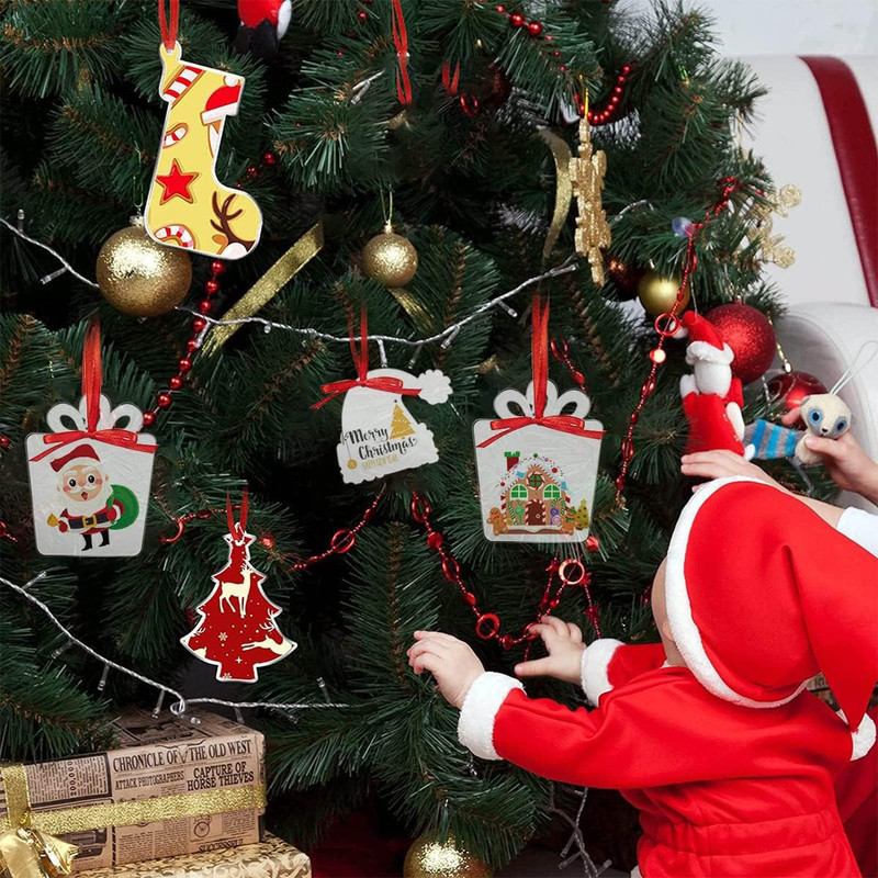 クロスボーダー透明アクリルクリスマス装飾ペンダントDIY空白クリスマスツリー装飾看板|undefined