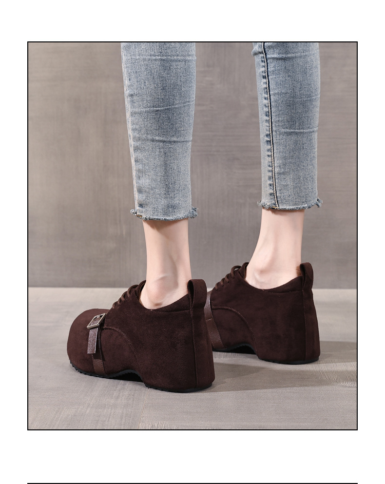 Giày lười nữ Birkenstock đế xuồng dày nâng chiều cao, đế mềm mùa thu — con lạc đà chi tiết 16