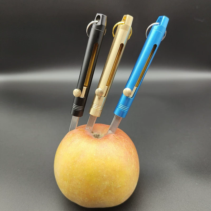 Brass pocket knife, tools set, handheld travel pendant