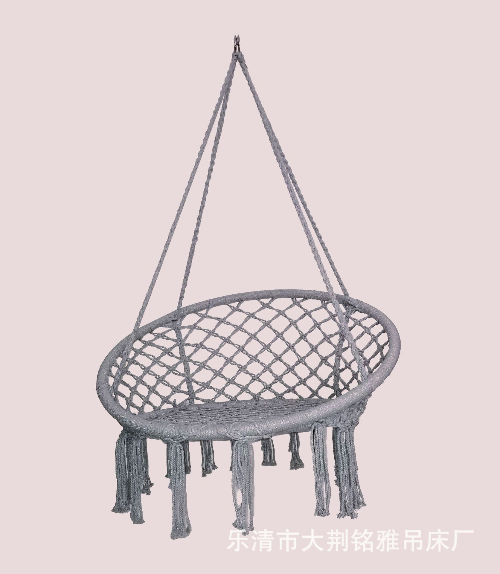 Fábrica al por mayor ins silla colgante Estilo nórdico cesta colgante hamaca cuerda de algodón interior tejida cesta colgante borla columpio