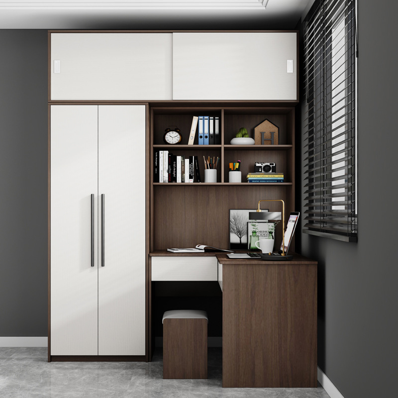 Corner wardrobe desk integrated L-shaped one-piece computer desk small apartment home desk corner study desk Corner wardrobe desk integrated L-shaped one-piece computer desk small apartment home desk corner study desk