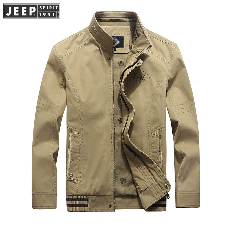 JEEP SPIRIT весна и осень мужская простая модная куртка со стоячим воротником топ мужская повседневная куртка 2633