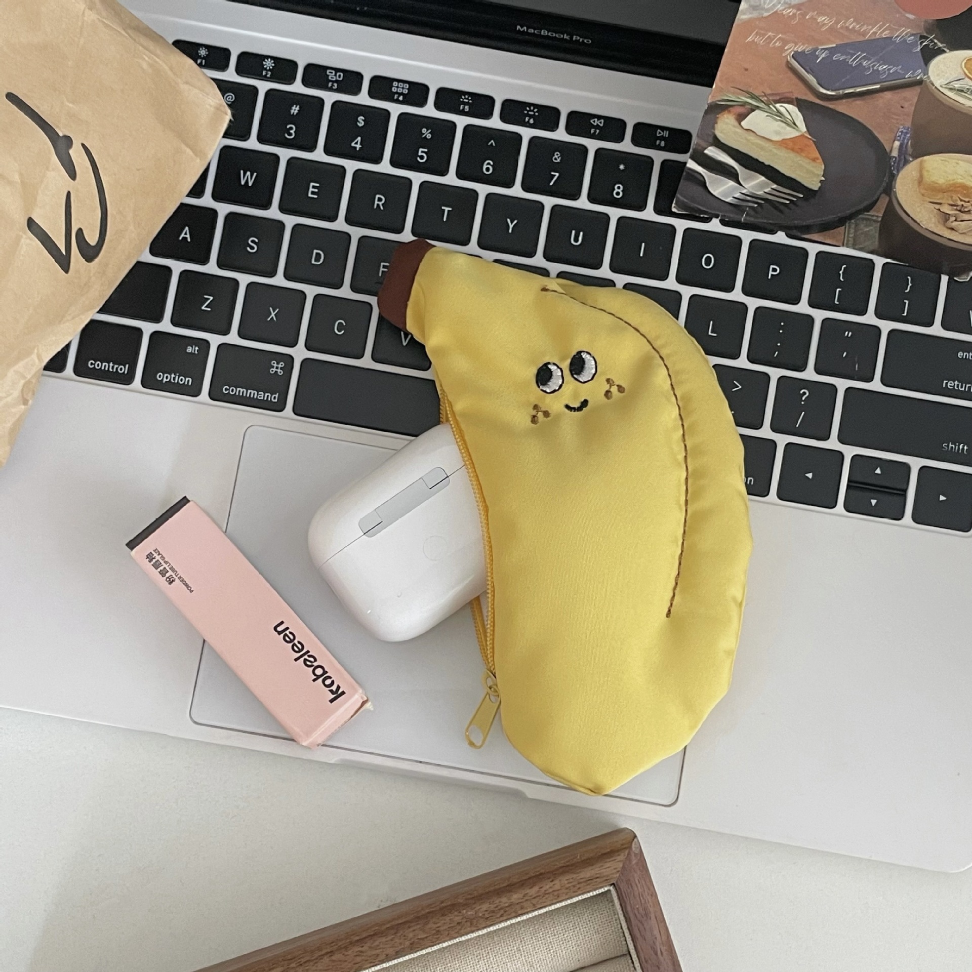 Oval Shape Unisex Cartoon Fruit Canvas Zipper Coin Purses