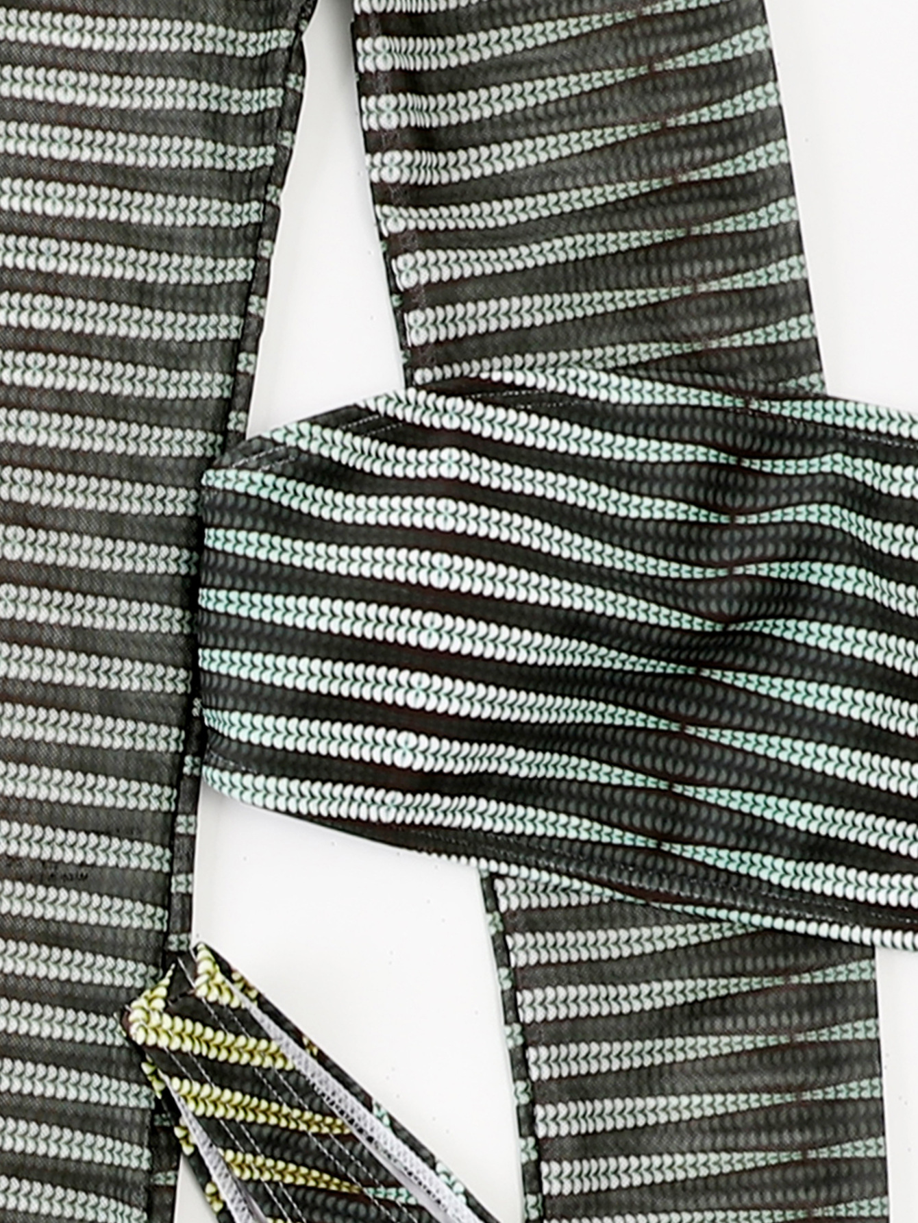 Dámske plavky pruhované sexi opaľovací krém do bikín, trojdielna súprava_voghion.com