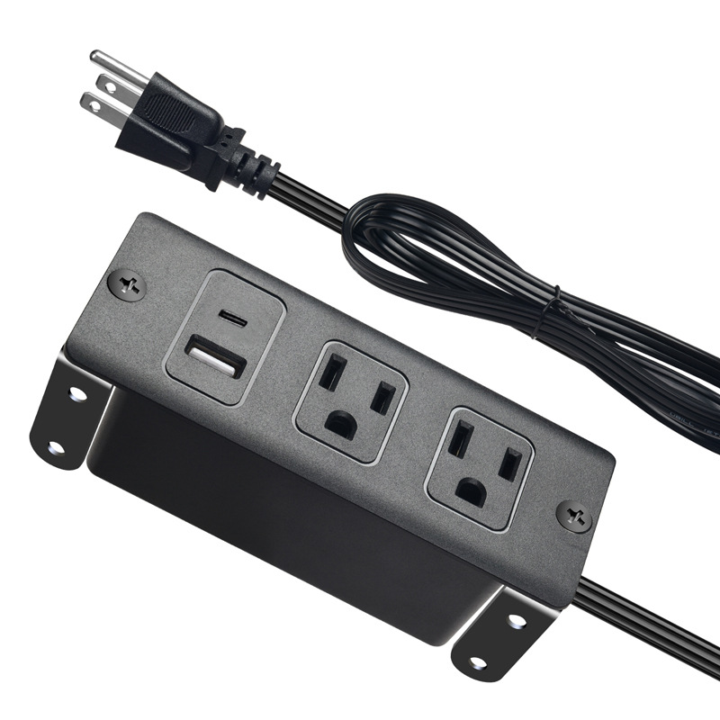 跨境美规排插暗藏式智能排插2插座+2USB多功能插板外贸工厂货源