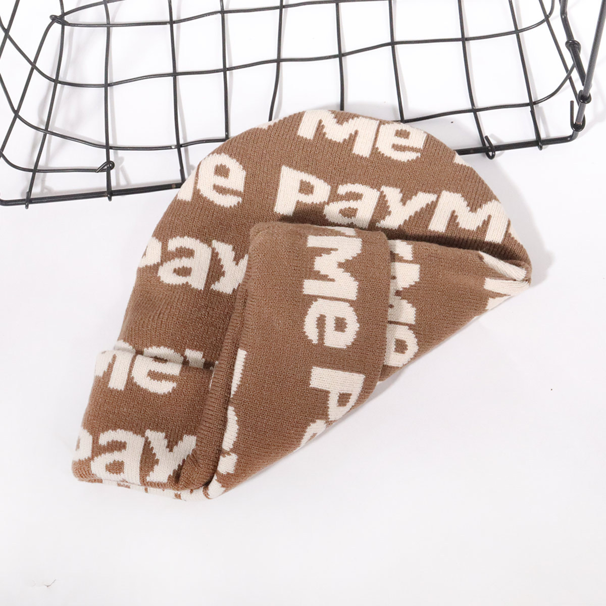 Unisex Letter double-sided flanged knitted hat trend fashion autumn and winter outdoor sports cold protection and warmth_voghion.com