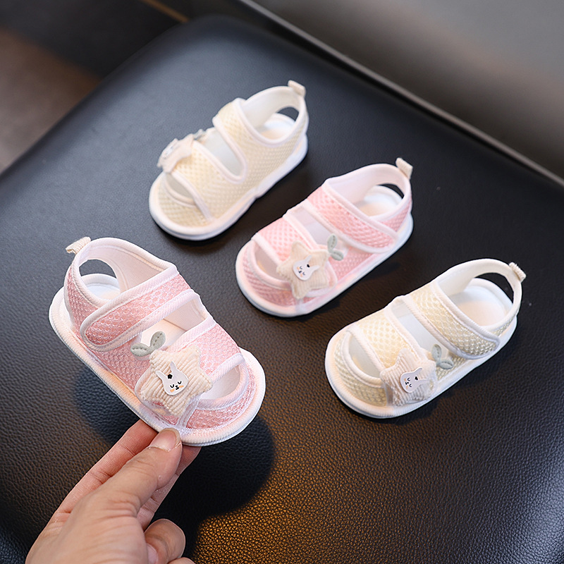 Baby Shoes for Men and Women, Summer Sandals, Anti-Falling, Soft-Soled, Non-Slip, Pre-Step Shoes, Breathable, Ultra-Thin Mesh, Cute Cartoon Baby