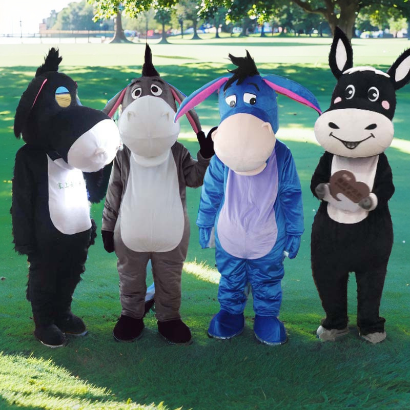 毛驴行走卡通人偶服装活动表演道具人穿cos头套演出玩偶服伊尔驴