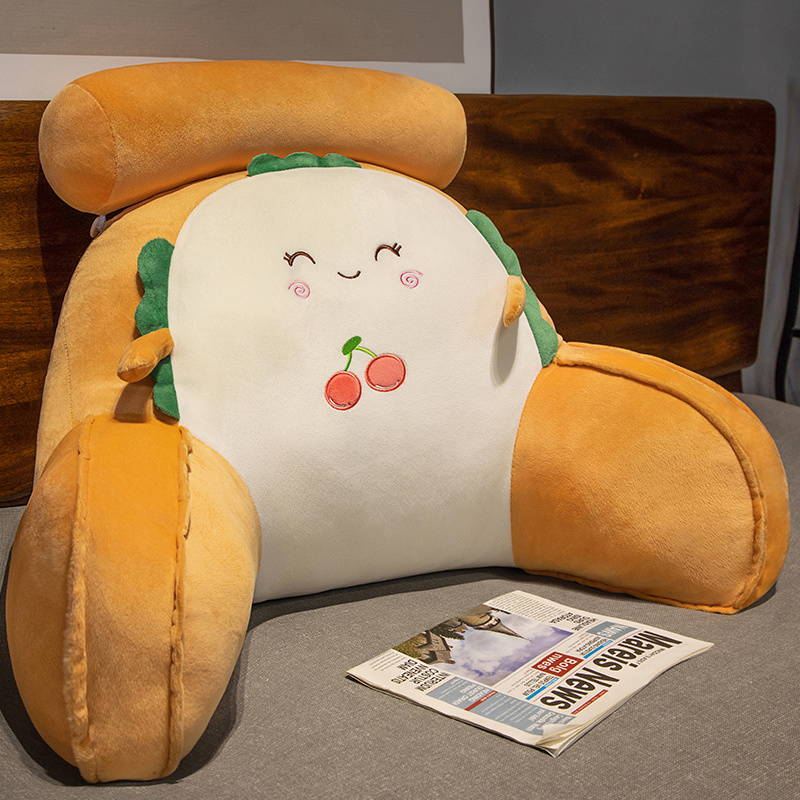 Bolsillo de cabecera de cama grande respaldo almohada de cama para niños almohada de lectura almohada de cintura sofá almohada de dormitorio almohada estudiante