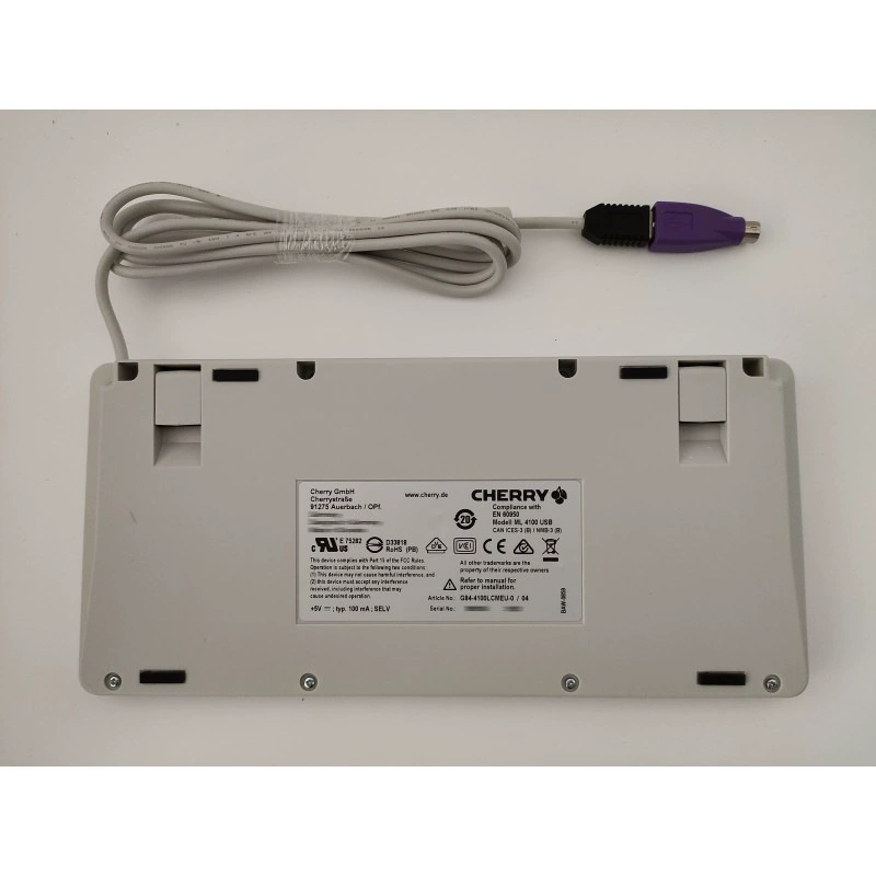 Клавиатура промышленного контроля с USB-интерфейсом Cherry G84-4100LCMDE, белая, немецкая раскладка, 86 клавиш