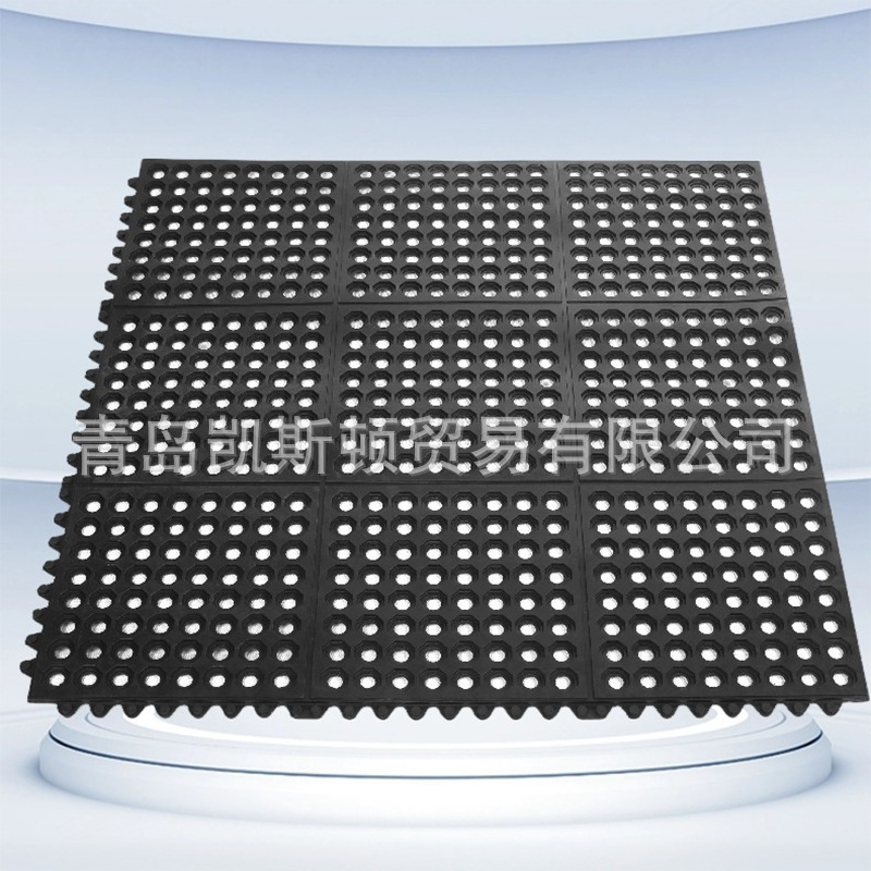 工厂车间厨房拼接型多孔防滑垫 拼接橡胶防滑垫 镂空防滑橡胶垫
