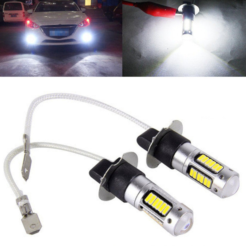 Car LED front fog lamp H1 H3 4014 30SMD rear fog lamp 880 881 anti-fog lamp T10 shows width