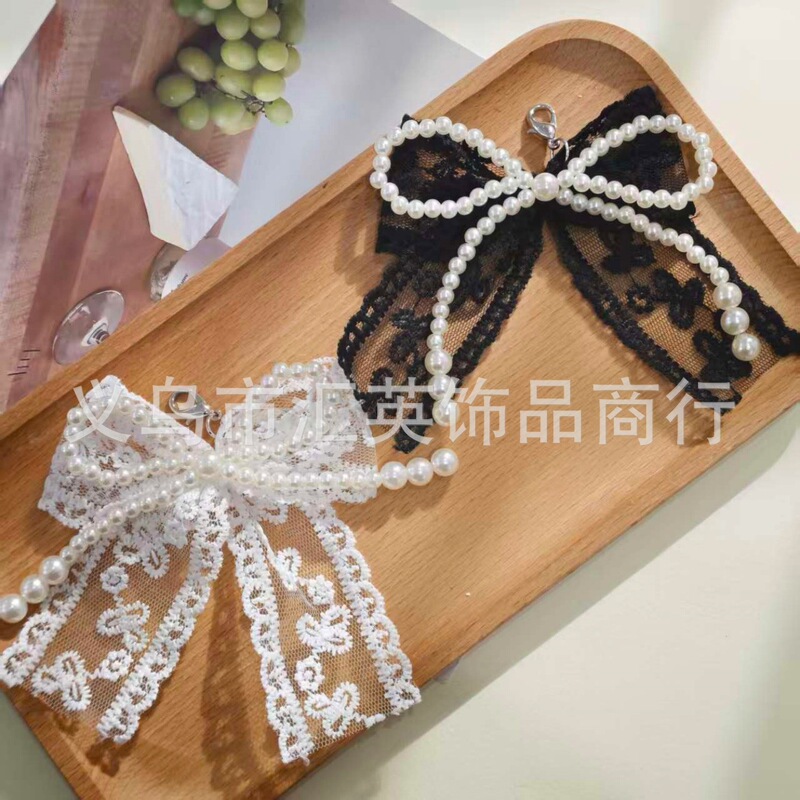 High-End Decorative Lace Pearl Bow Shoe Flower Pendant DIY Clothing, Bags, Shoes, and Hats Decoration Accessories Wholesale