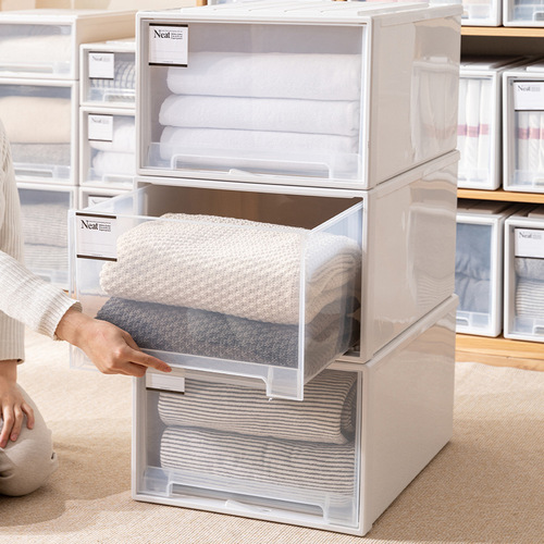 Funa thickened transparent storage drawer storage box toy storage box drawer storage box clothes storage box