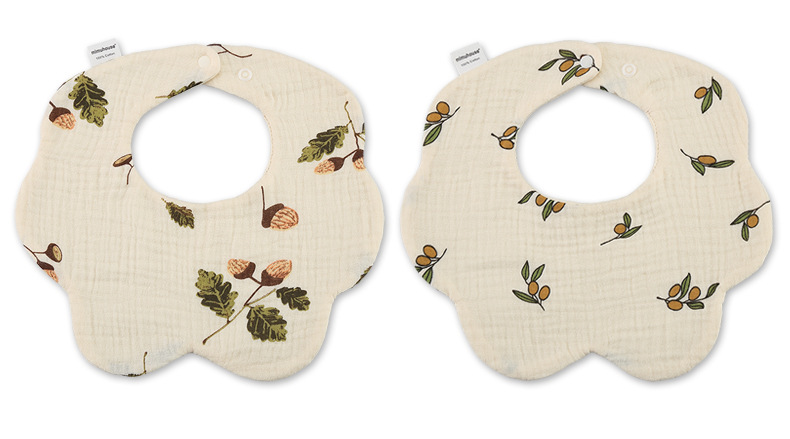 Flower shape gauze bib_03