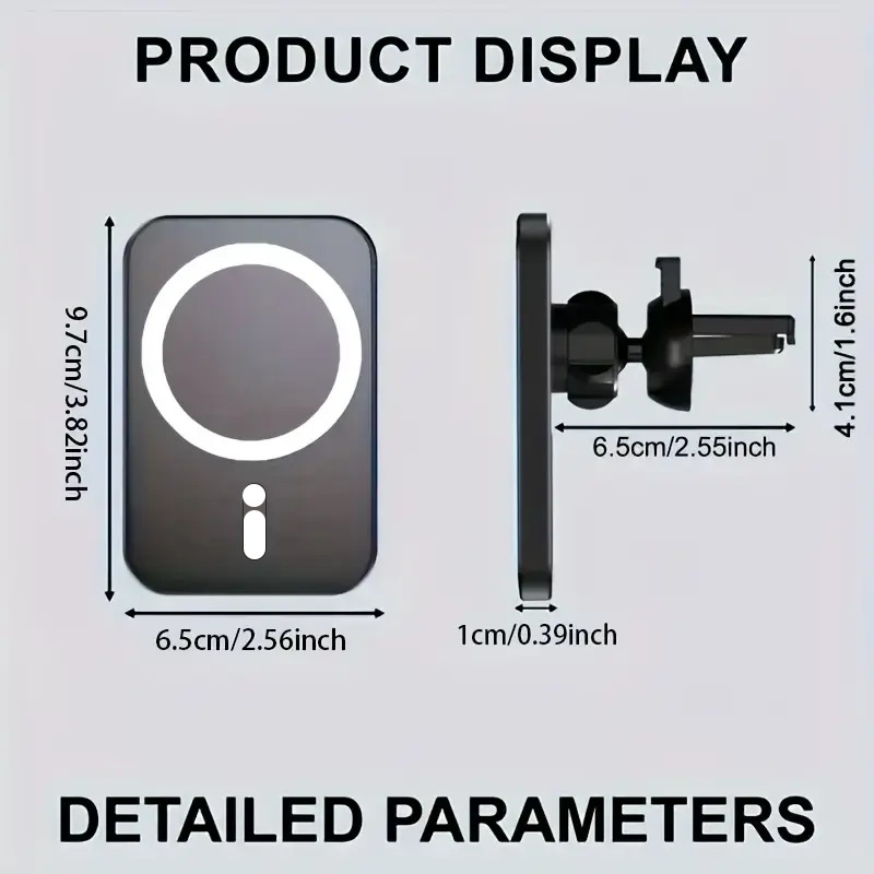 Magnetisk trådlös billaddare med smart sensor för luftventil_voghion.com
