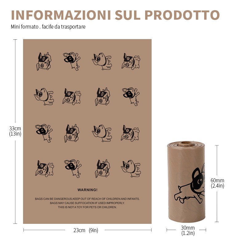 Bolsa de basura para mascotas de comercio exterior degradable solo rollo de heces bolsa de mierda bolsa de Amazon perro taburete bolsa de aseo para mascotas