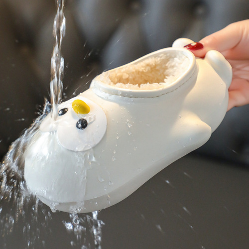 Children's waterproof cotton slippers women's bag heel winter cute indoor home parent-child warm non-slip cotton shoes outer wear slippers