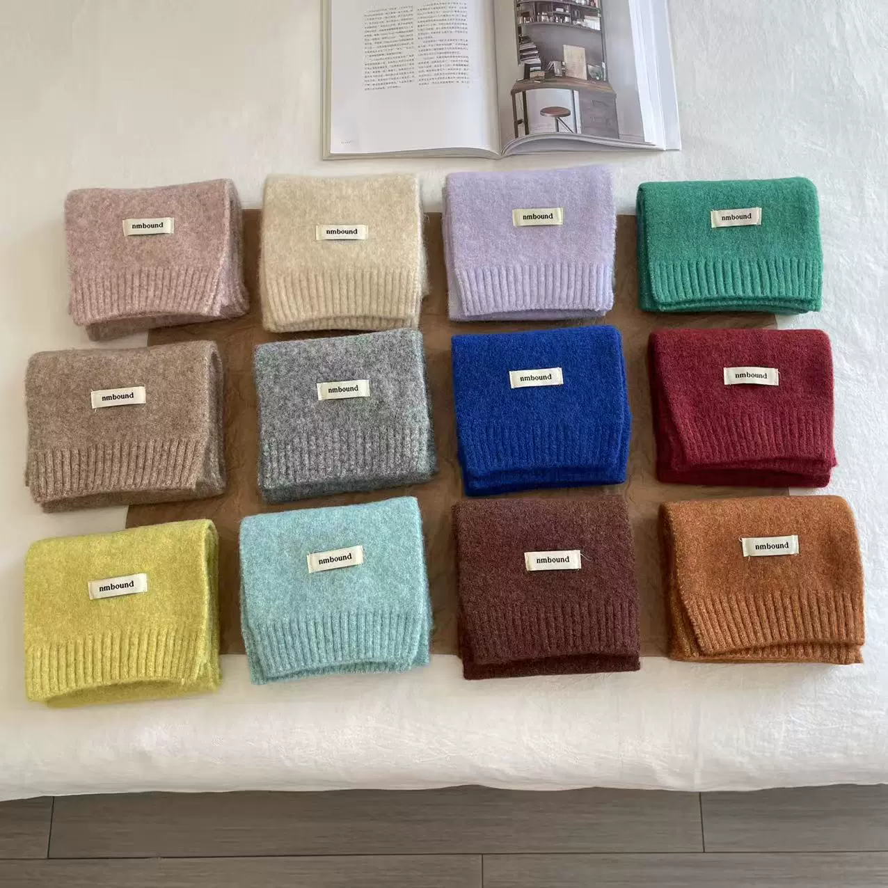 2025冬季儿童时髦可露丽风氛围感围脖男女童软糯针织韩系贴标围巾