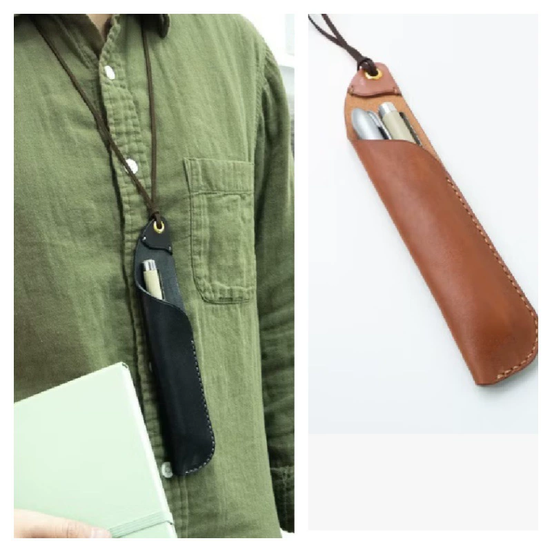 Креативный подвесной зажим для ручки из искусственной кожи, портативный зажим для ручки с защитой от потери, модные рекламные аксессуары для ручек в подарок доступны для оптовой продажи