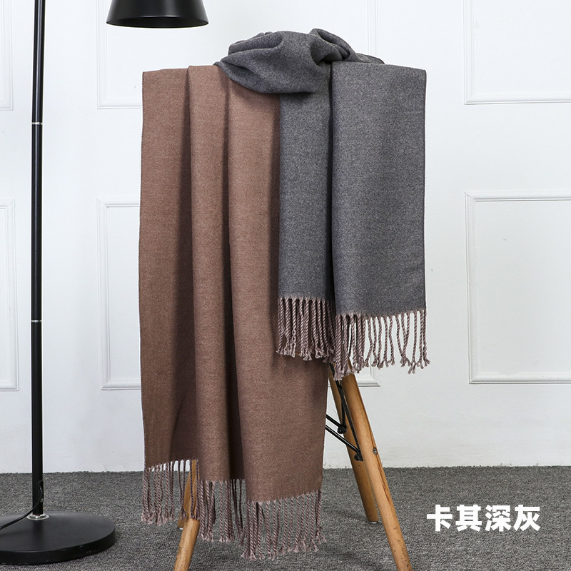 ウールスカーフ女性冬厚い暖かい女性ショールカシミヤスカーフ秋冬男性両面スカーフ卸売|undefined